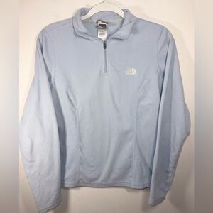 The North Face Blue Half-Zip Fleece Long Sleeve Pullover Sweatshirt Size Medium